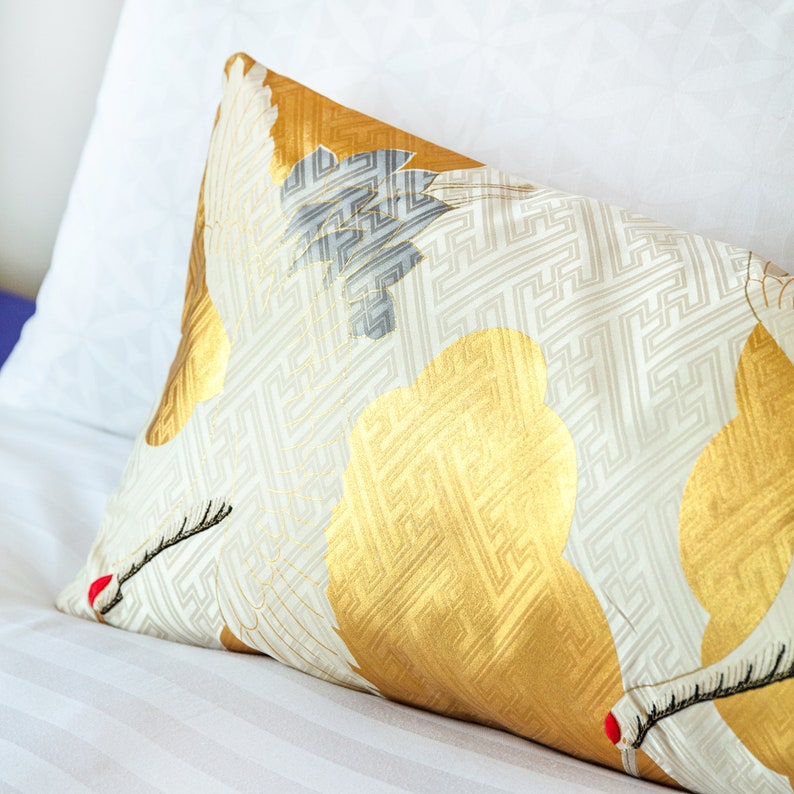 Gold Bolster Pillow Vintage Kimono Bolster Cushion Cream Etsy