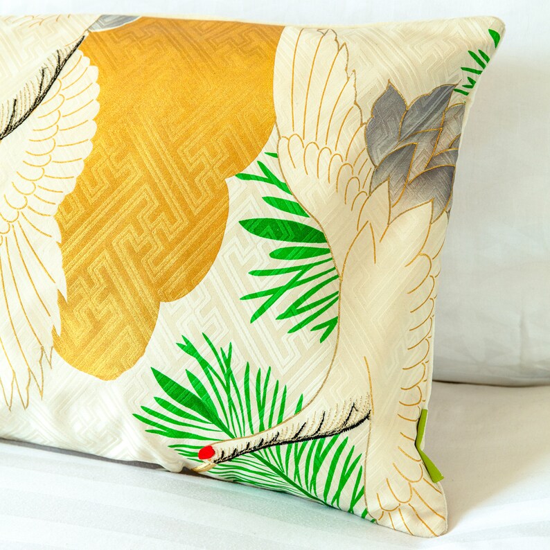 Gold Bolster Pillow Vintage Kimono Bolster Cushion Cream Etsy