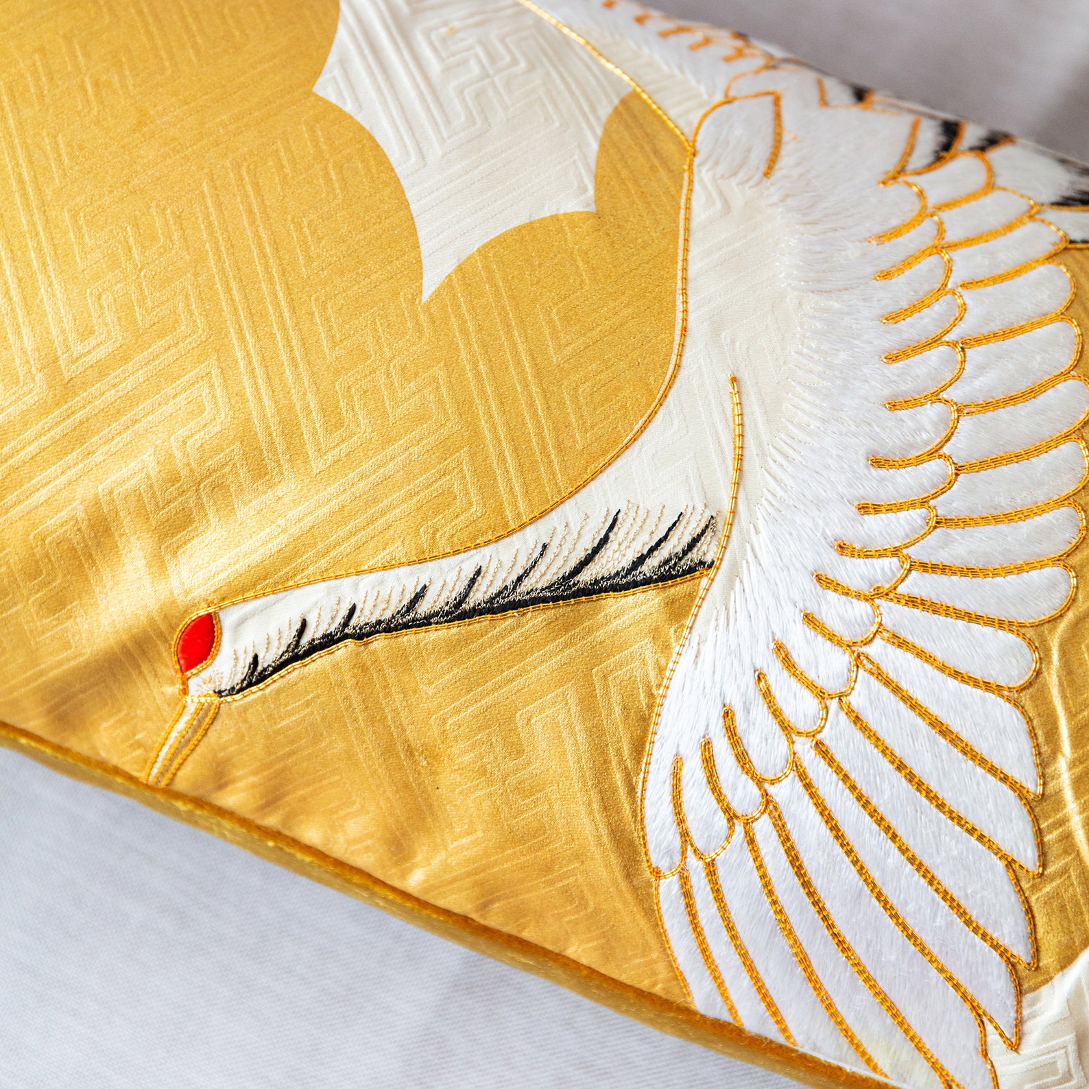 Gold Bolster Pillow Vintage Kimono Bolster Cushion Metallic Etsy