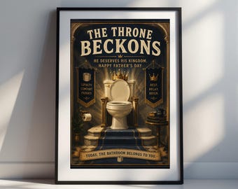 Poster divertente per il bagno con la scritta "Fare la cacca da papà" / Stampa umoristica per il bagno / Festa del papà / Regalo divertente per la festa del papà / Download digitale immediato