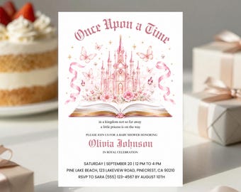 Princess Baby Shower Invitation, A Little Princess Is On The Way Invite Digital Download