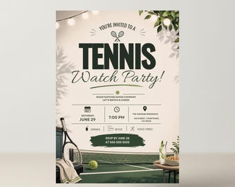 Invito per una festa a tema tennis / Invito per torneo di tennis / Festa per la visione di eventi sportivi