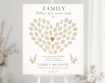 Activité de mariage en forme de coeur avec impression du pouce, réunion de famille pour mariage, 250e anniversaire de l'Amérique, art personnalisé bricolage d'empreintes digitales, modèle de toile modifiable