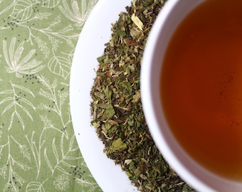 Sunlit Mint Herbal Tea - Spearmint, Peppermint, Lemon Balm (1.2 oz Loose Leaf)