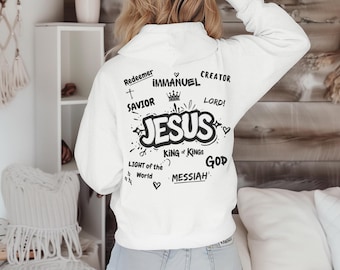 Lion of Judah Hoodie | Jesus Name Back Print, Christian Apparel