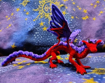 Posable fuzzy stick dragon!