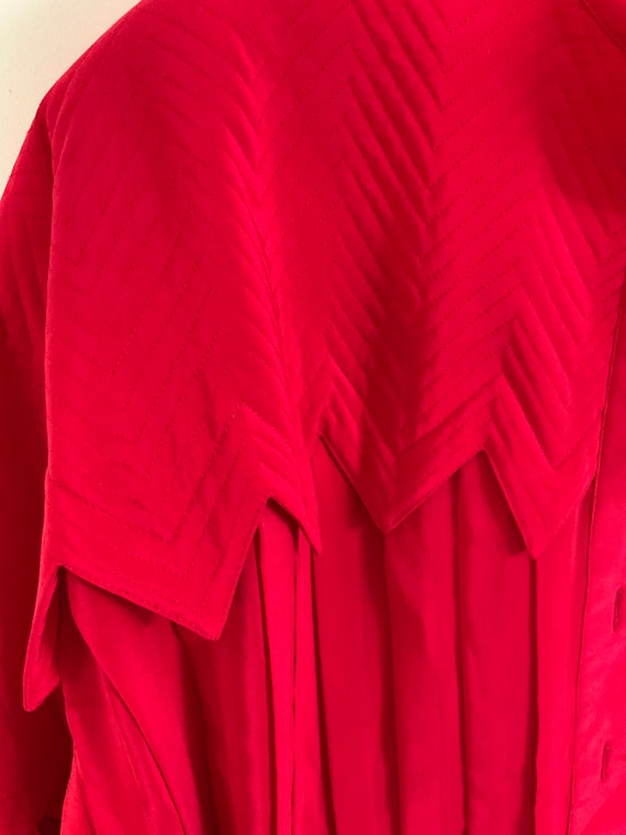 Vintage 100% silk red bomber jacket-FREE US Shipp… - image 3