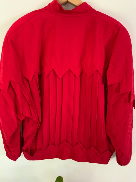 Vintage 100% silk red bomber jacket-FREE US Shipp… - image 4
