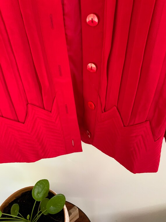Vintage 100% silk red bomber jacket-FREE US Shipp… - image 5