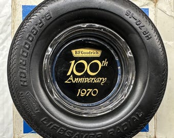 Vintage 1970 BFGoodrich 100th Anniversary Tire Ashtray With Original Box