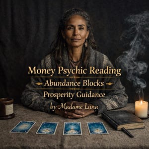 Lectura psíquica sobre el dinero / Bloqueos para la abundancia / Guía para la prosperidad por Madame Luna
