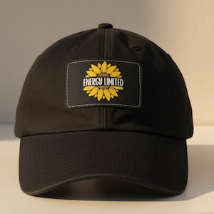 Energy Limited Sunflower Leather Patch Hat | hidden disability symbol | Myasthenia Gravis dad cap
