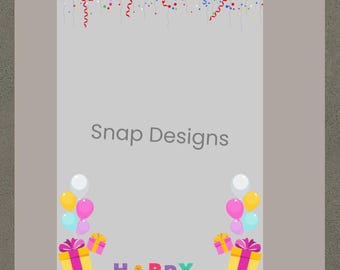 Superposición de 360 grados para stand de cumpleaños / Descarga digital / 1080x1920