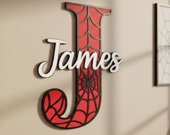 Personalized Wooden Favorit Hero Name Sign, Custom Kids Room Decor, Vinyl Coated Wood Letter, Nursery & Kids Playroom Name Sign