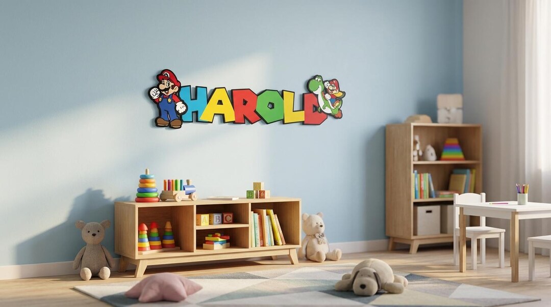 Personalized Wooden Name Sign for Kids Room, Custom Name Door Sign ...