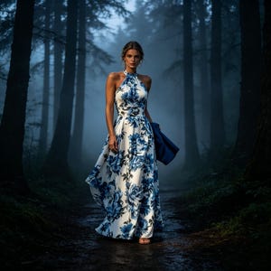floral maxi dress photoshoot Simone 3D Floral Maxi Dress