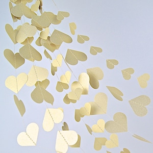 Gold Hearts Paper Garland,  20 Colors to Choose