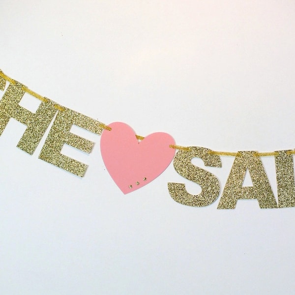 She Said Oui Gold Glitter Banner for Paris Themed Bridal Shower