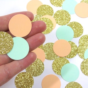 Gold, Mint and Peach Confetti, Table Decoration image 1