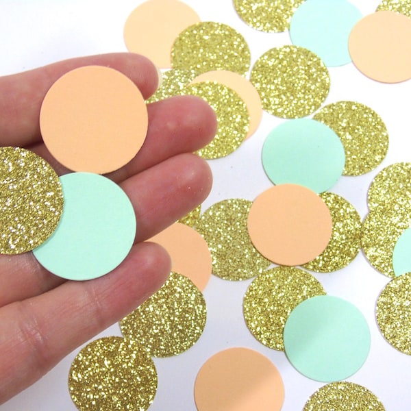 Gold, Mint and Peach Confetti, Table Decoration