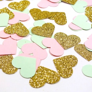 Confeti de brillo, oro Mint y rosa