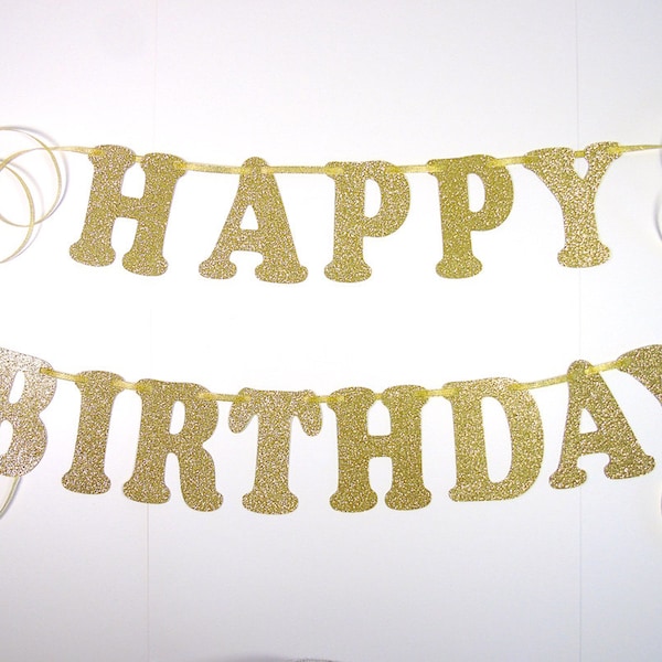 Happy Birthday Banner, Birthday Decor, Pink and Gold Birthday, First Birthday Banner