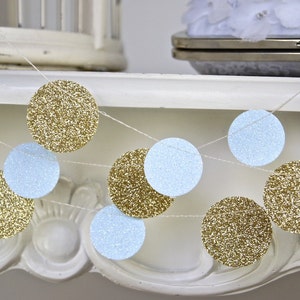 Gold and Blue Garland, Bridal Shower, Baby Shower, Party Decorations, Birthday Decoration image 3