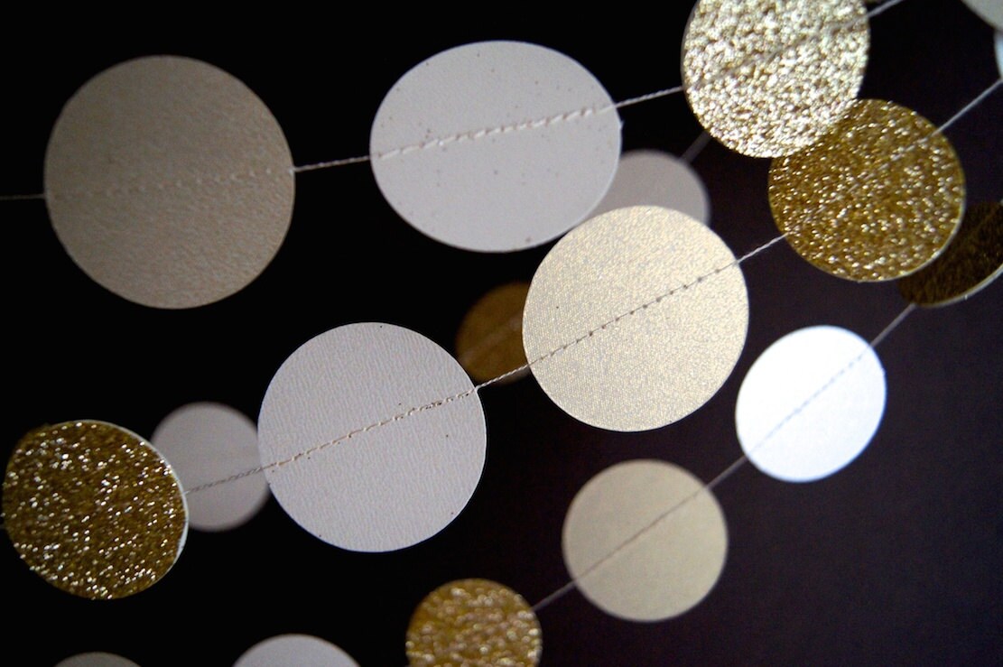 Gold Garlands Paper Garland in Cream Gold and Glittered - Etsy