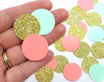 Glitter Confetti, Gold Mint and Coral