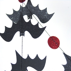 Halloween Garland, Bat Garland, Paper Garland in Black and Gold image 3