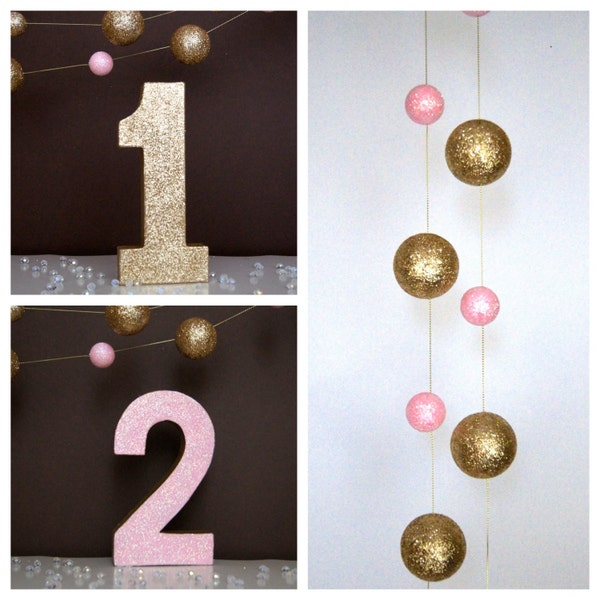 I Am One Birthday Decoration, Pink and Gold Birthday