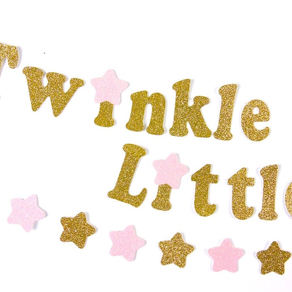 Twinkle, Twinkle Little Star Gold Glitter Banner, Garlands and Confetti