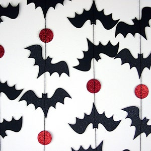 Halloween Garland, Bat Garland, Paper Garland in Black and Gold image 1