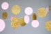 Pink and Gold Decorations, Garland, Gold and Pink, Gold  Blush, Bridal Shower, Birthday Decor, Pink Gold Birthday, Pink Gold Party 