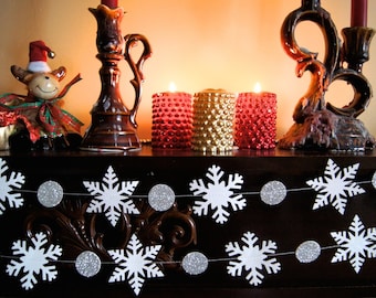 Décorations de Noel, Guirlande de papier de flocon de neige