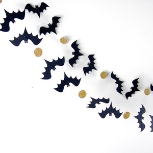 Halloween Garland, Bat Garland, Paper Garland in Black and Gold - Etsy