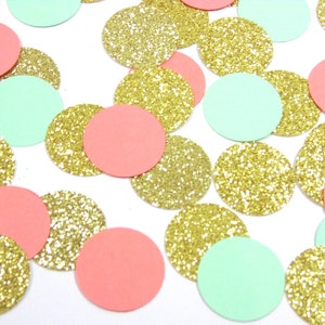 Gold, Mint and Peach Confetti, Table Decoration image 3