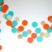 Paper Garland in Turquoise, Orange and Gold, Double-sided, Bridal ...