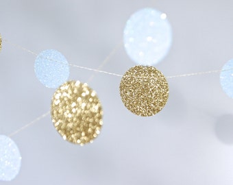 Gold and Blue Garland, Bridal Shower, Baby Shower, Party Decorations, Birthday Decoration