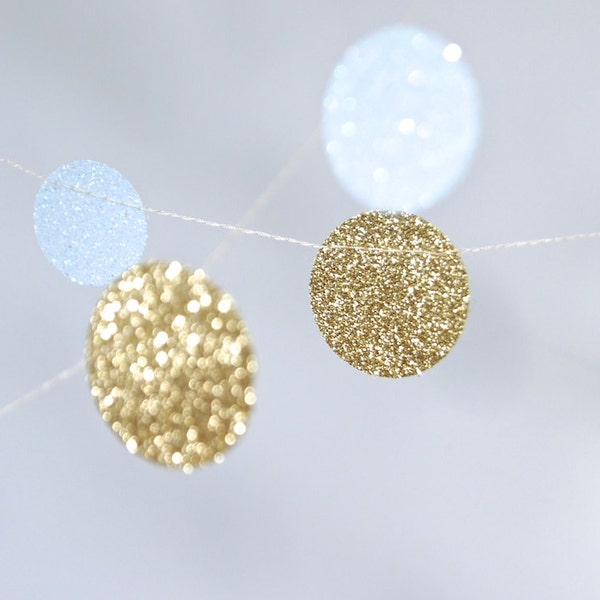 Gold and Blue Garland, Bridal Shower, Baby Shower, Party Decorations, Birthday Decoration