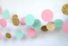 Pink, Mint Garlands, Perfect for Bridal or Baby Shower, Pink Mint Gold Birthday, Pink Mint Gold Party 