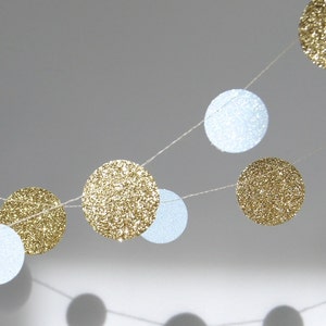 Gold and Blue Garland, Bridal Shower, Baby Shower, Party Decorations, Birthday Decoration image 4