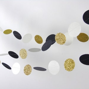 Black White and Gold Paper Garland 20 Colors to Choose - Etsy