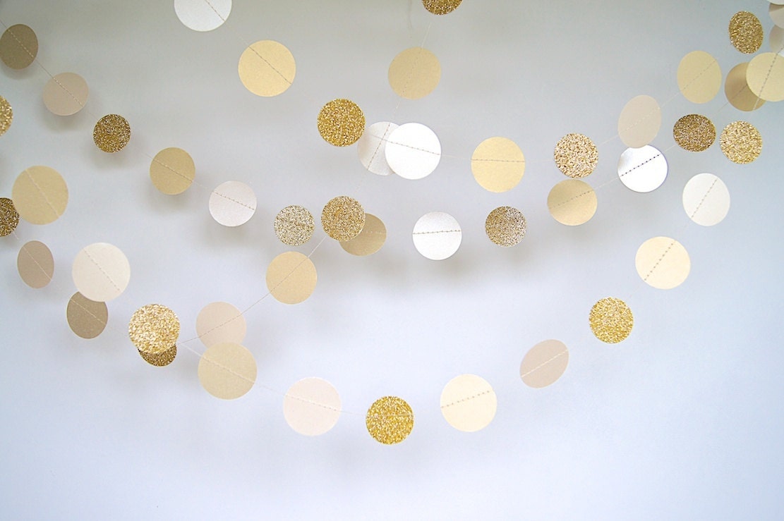 Gold Party Paper Garland in Cream and Gold Double-sided | Etsy