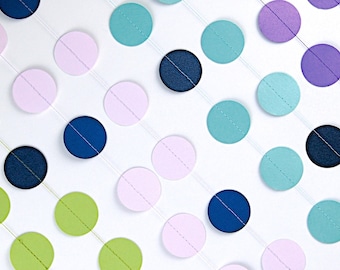 Garland in Lagoon and Navy Blue, 20 colors to Choose, Double-Sided, Bridal Shower, Baby Shower, Party Decorations, Birthday Decoration