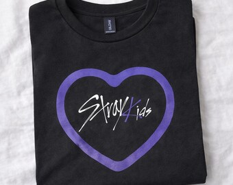 Camiseta Stray Kids Heart / Camiseta SKZ K-Pop / Camiseta Stay Fan / Vinilo Color Heart / Camiseta negra unisex / Conjunto de concierto