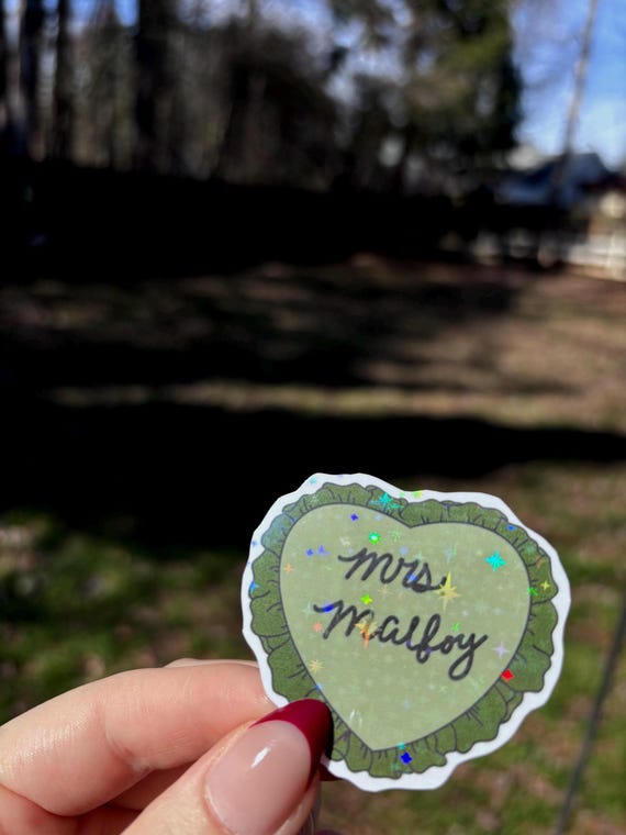 Mrs. Malfoy Sticker | Draco Malfoy Inspired Holographic Laminated Sticker | Wizard Romance Bookish Sticker | Harry Potter Fan Art
