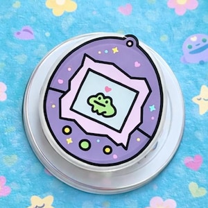 Kawaii Adorable Frog MagSafe Phone Grip: Cute Retro Inspired Tamagotchi Style Magnetic Phone Holder, Virtual Pet Frame Phone Kindle Popgrip
