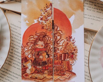 Bookmark Vintage Witch's Magic - booklover gifts - Illustrated art- Library illustration - Book art - Watercolor Art - Gift for Booknerds