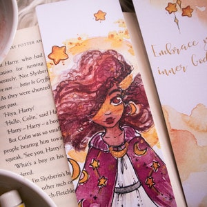 Bookmark Embrace your inner Goddess kawaii art cute animal art nursery woodland art gift booknerds image 2